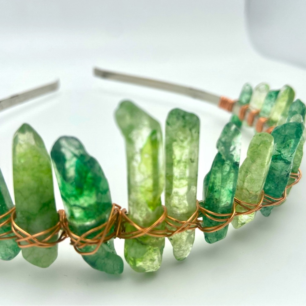 Beautiful green moss tiara headband